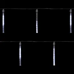 Northlight LED Dripping Icicle Christmas Tube Lights- White - 14.25' Clear Wire - 10ct