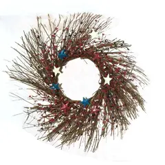 Americana Pip Berry Sunburst Wreath, 24"