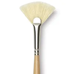 Rapha&euml;l D'Artigny Interlocked White Bristle Brush - Fan, Long Handle, Size 6