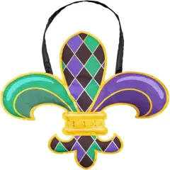Mardi Gras Door Decoration Hanger Burlap Fleur de Lis