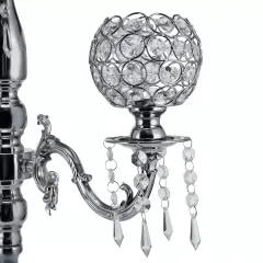 Table 5 Arms Silver Crystal Candle Holders For Wedding Home Atmosphere Decor