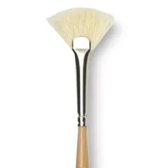 Rapha&euml;l D'Artigny Interlocked White Bristle Brush - Fan, Long Handle, Size 2