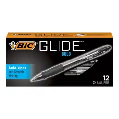 Glide&trade; Bold Retractable Ball Point Pen, Bold Point (1.6mm), Black, 12-Count