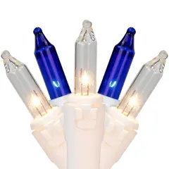 Northlight Mini Incandescent Christmas Lights - Blue and Clear - 7' White Wire - 35ct