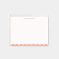 Birth Announcement Wavy Edge Note Cards