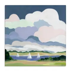 Stupell Industries Lake Sailboats with Clouds Canvas Wall Art Design by Jennifer Brinley