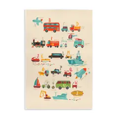 Stupell Industries Varied Transportation Alphabet Wall Plaque Art Design by Irene Chan