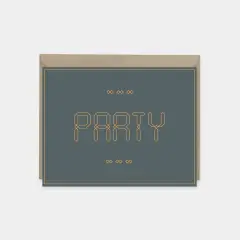 "Party" Maroque Invitation Card IV, Orange
