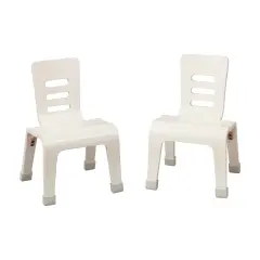 Bentwood Chair, 10in Seat Height, Stackable Seats, 2-Pack White Wash