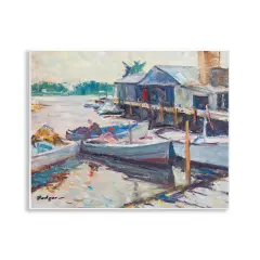 Stupell Industries Scenic Boat Marina Wall Plaque Art Design by Richard A. Rodgers