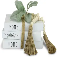 White Decorative Faux Books - Farmhouse Coffee Table and Shelf D&eacute;cor