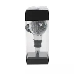 Crystal Glass Ball Silver Metal Wine BOTTLE STOPPER Clear Gift Box Party Events