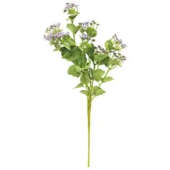18 Inch Artificial Queen Ann&rsquo;s Lace Spray with Green Leaves and Faux Floral Stem for Home Decor Purple