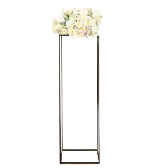2 pcs 40" tall Matte Black Geometric Metal Stands Wedding Flower Vase Holders
