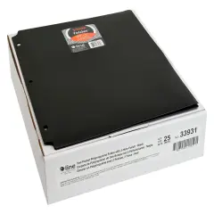 C-Line 2-Pocket Poly Folder, 3 Hole Punched, Black, Pack of 25