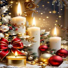 Christmas Diamond Art Kits for Adults, Christmas Candle Diamond Painting Kit (12 Inch)