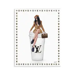 Stupell Industries Fashionable Female & Coffee Wall Plaque, design by Ziwei Li