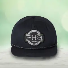 1 Count PHG Terminal Shot Snapback Cap Five Panel Unstructured Cotton Flat Bill Black