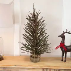 Northlight Medium Warsaw Twig Artificial Christmas Tree with Burlap Base - 2' - Unlit Green