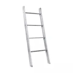 Costway 4-Tier Wall Leaning Ladder Shelf Stand Wooden Blanket Ladder Grey