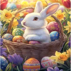 Diamond Painting Kits for Adults,Easter Full Drill Diamond Art Diamond Dots Paintings for Beginners,Rabbit Eggs Round 5D DIY Arts and Crafts for Home Wall Decor 12x16inch