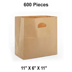 11" x 6" x 11" Die-Cut Handle Paper Bags Economy