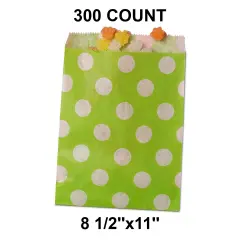Bold Large Dots Merchandise Bags 8 1/2" x 11" Green