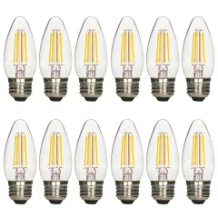 12PK - 4.5w B11 Candle LED 2700K Medium Base Non-Dimmable - 40w equiv Soft White