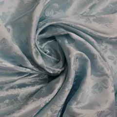 1 Yard Lt. Blue Jacquard Satin Fabric for Curtains Tablecloth Apparel Crafts 58/60 Inches Width