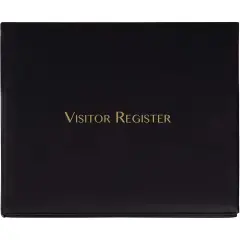 Juvale Visitor Register Sign in Log Book, Black, 9 x 7.3 x 0.75 Inches, 80 Sheets Gold