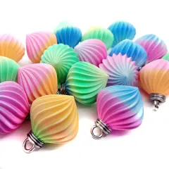 Pastel Miniature Ornaments, 20 piece Mix of Small Baubles in Pink Blue & Green, 1 inch wide, Adorabilities