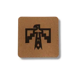 Coaster - Thunderbird Native American - SET OF 2 - Leather or Stitched Cork Stitched Cork/Black