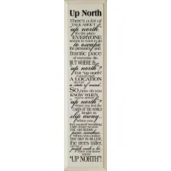 Up North Quote Sign &ndash; Escape Everyday Life Wall Decor Ivory-Black
