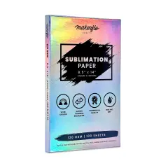 Makerflo Sublimation Paper 8.5 x 14 Inches 100 Sheets Heat Transfer Paper for Tumblers T-Shirts Phone Cases Mugs Printable Stickers Gifting Christmas DIY Enthusiast