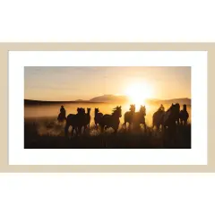 Ranch Horse Jingle by PHBurchett Wood Framed Wall Art Print