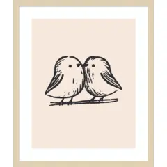 Tiny Birds by Treechild Wood Framed Wall Art Print