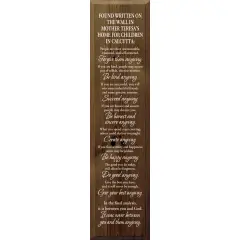 Solid Knotty Pine Wall Art - Inspirational Quote from Mother Teresa&rsquo;s Children&rsquo;s Home Walnut-White