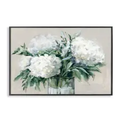 Stupell Industries Full Hydrangeas in White Framed Giclee Wall Art Design by Alex Black
