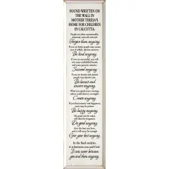 Solid Knotty Pine Wall Art - Inspirational Quote from Mother Teresa&rsquo;s Children&rsquo;s Home White-Black