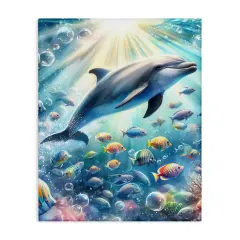 Stupell Industries Dolphin Among Sea Life Canvas Wall Art Design by LSR Design Studio