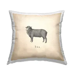 Baa Farm Sheep Sounds Outdoor Printed Pillow Design by Wild Apple Portfolio, 18 x 7 x 18