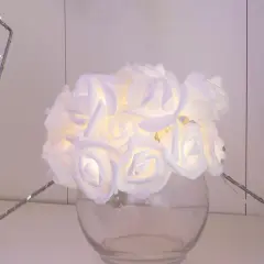 20 LED 5MM Lights with PE rose flowers Warm White