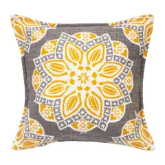 Mary Geometric Medallion Cotton Decorative Throw Pillow