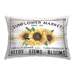 Farmhouse Sunflower Market Decorative Printed Throw Pillow Design by Creatif Belle, 14 x 7 x 20