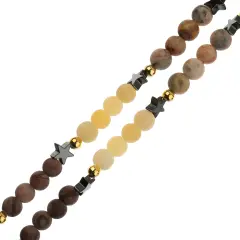 John Bead 6mm Solar System Universe Galaxy 5" Bead Strand Saturn