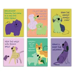 Funny Dog Lover Christmas Greeting Cards Boxed Set of 24 Holiday Notecards Featuring 6 Adorable and Kid-Friendly Designs, Perfect for Pet Owners and Canine Fans
