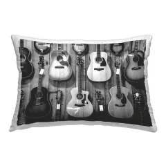 Acousitc Guitars Hanging Decorative Printed Throw Pillow Design by Jennifer Rigsby, 14 x 7 x 20