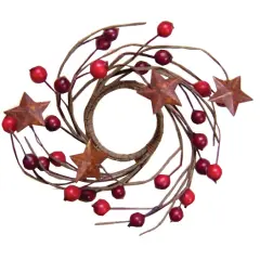 Burgundy And Red Berry Ring With Star