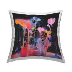 Bold Otherworldly Blossoms Outdoor Printed Pillow Design by Nuk Nalandro, 18 x 7 x 18