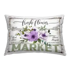 Fresh Flower Market Anemone Outdoor Printed Pillow Design by Creatif Belle, 14 x 7 x 20